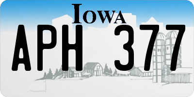 IA license plate APH377