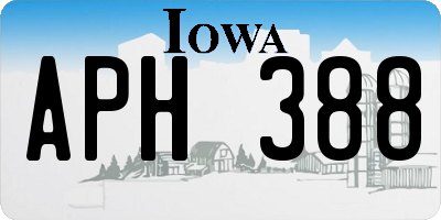 IA license plate APH388