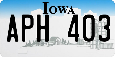 IA license plate APH403