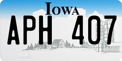 IA license plate APH407