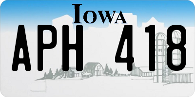 IA license plate APH418