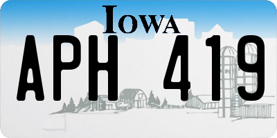 IA license plate APH419