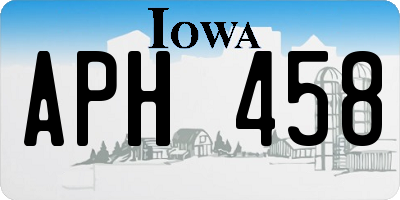 IA license plate APH458