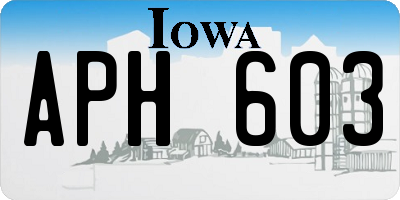 IA license plate APH603
