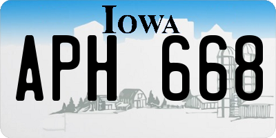 IA license plate APH668