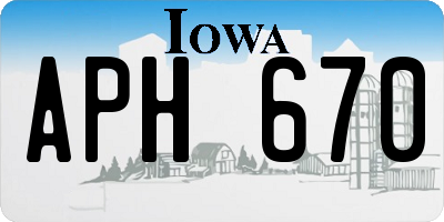 IA license plate APH670