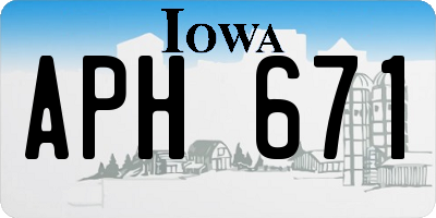 IA license plate APH671