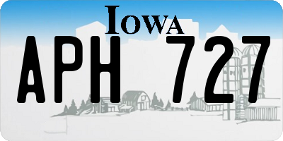 IA license plate APH727