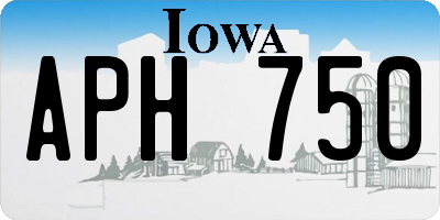 IA license plate APH750