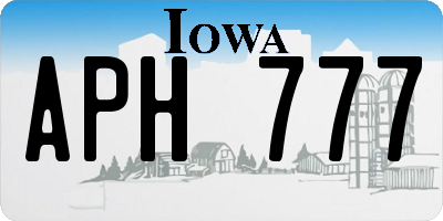 IA license plate APH777