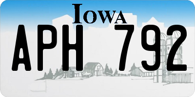 IA license plate APH792
