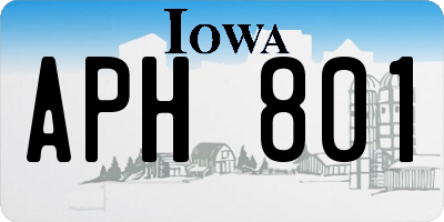 IA license plate APH801