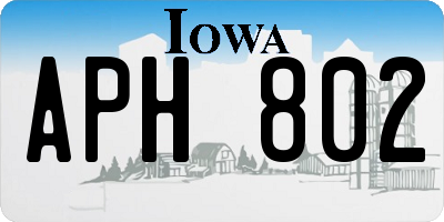 IA license plate APH802