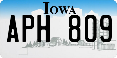 IA license plate APH809