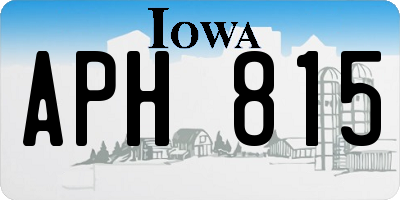 IA license plate APH815
