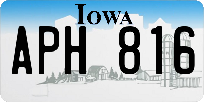 IA license plate APH816