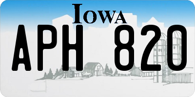 IA license plate APH820