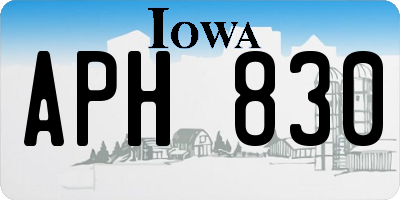 IA license plate APH830