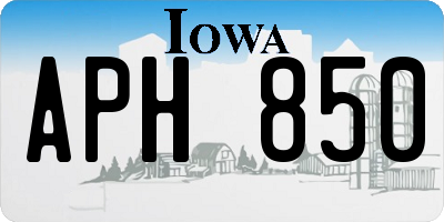 IA license plate APH850