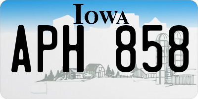 IA license plate APH858