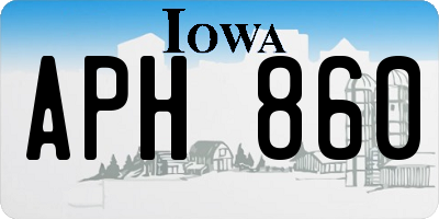 IA license plate APH860