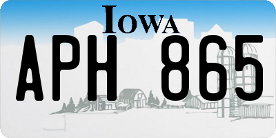 IA license plate APH865