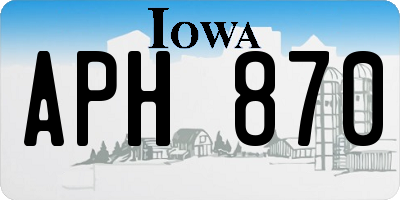 IA license plate APH870