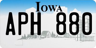 IA license plate APH880