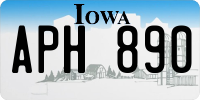 IA license plate APH890