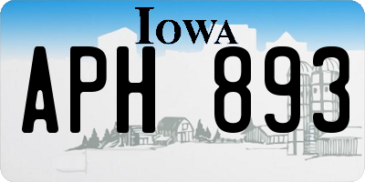 IA license plate APH893