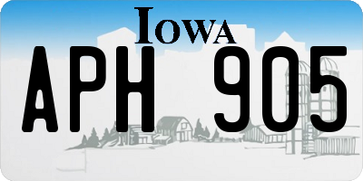 IA license plate APH905