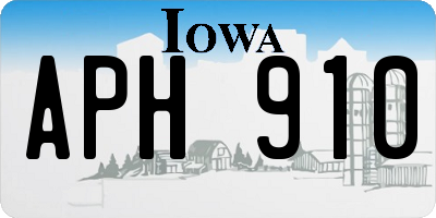 IA license plate APH910