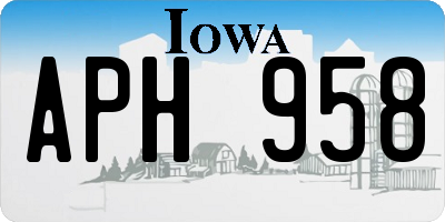 IA license plate APH958