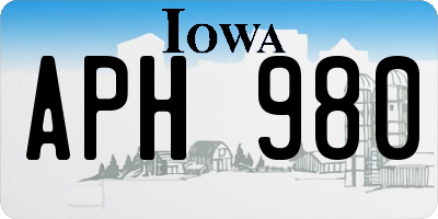 IA license plate APH980