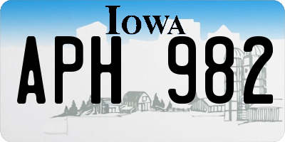 IA license plate APH982