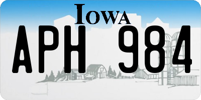 IA license plate APH984