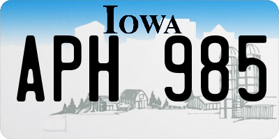 IA license plate APH985