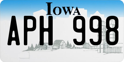 IA license plate APH998