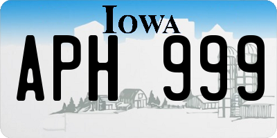 IA license plate APH999