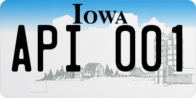 IA license plate API001