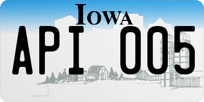 IA license plate API005