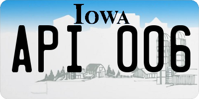 IA license plate API006