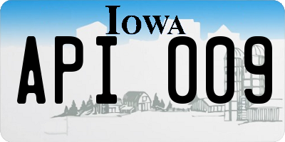 IA license plate API009