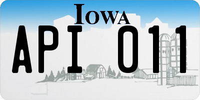 IA license plate API011