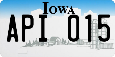 IA license plate API015