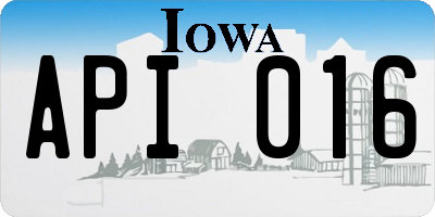 IA license plate API016