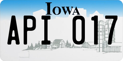 IA license plate API017