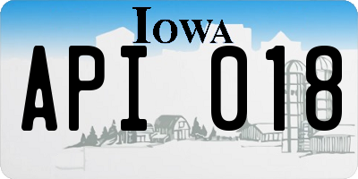 IA license plate API018