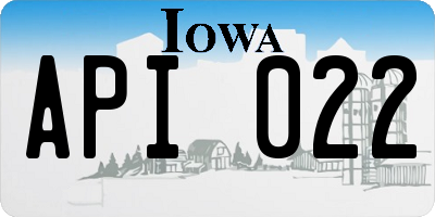 IA license plate API022