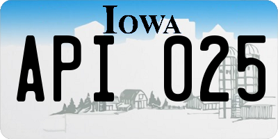 IA license plate API025